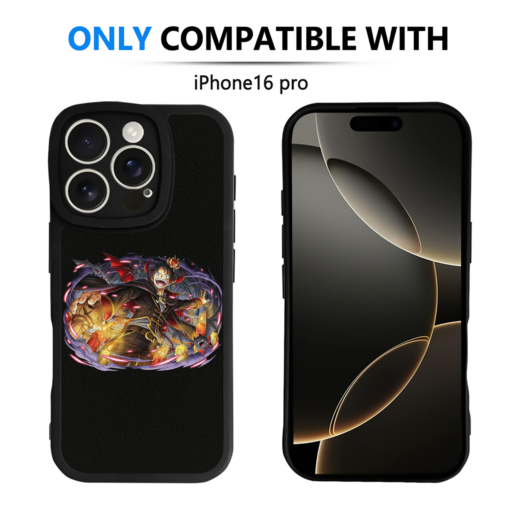 （画像用） ワンピース モンキー・D・ルフィ ONE PIECE Monkey D. Luffy 【iPhone 16シリーズ対応】シリコンスマホケース（レザー調） 材質：シリコン